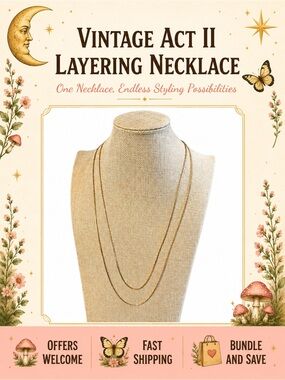 Vintage ACT II Gold Tone Layering Necklace Long Chain 36” Multi Wear
